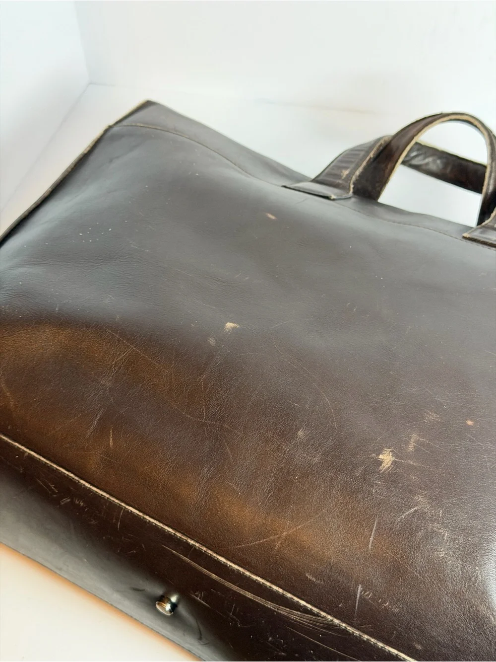 Vintage Salvatore Ferragamo Brown Leather Business Bag